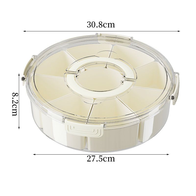 Household Handle Kitchen Sealed Spice Storage Transparent Nut Snack Tray Large Capacity Refrigerator Fresh-Keeping Box_voghion.com