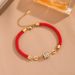 Nový rok Nový rok červený provaz tkaný náramek s výklenkem malý náramek v pase náramek pro dívky s výklenkem_voghion.com