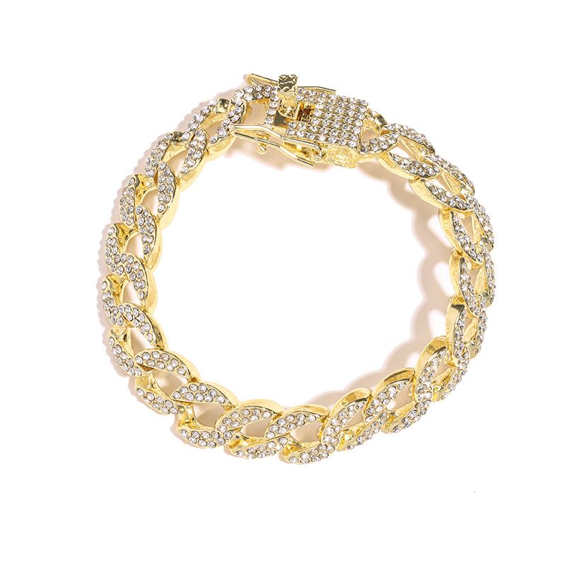 Bracciale cubano hip hop Ins Cool da uomo, con diamanti, accessori punk, catena in oro_voghion.com