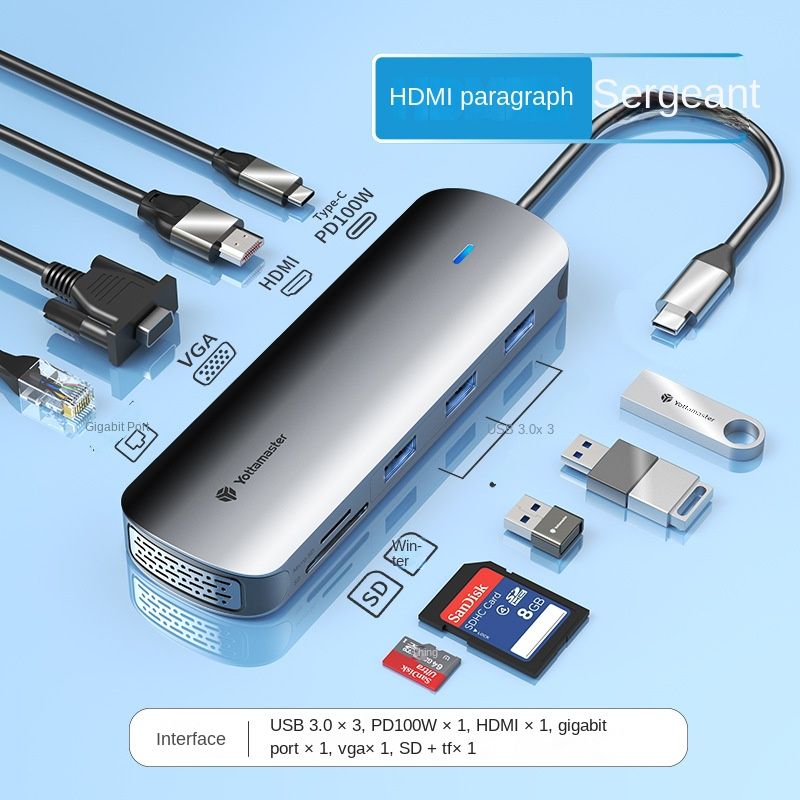 USB3.0 multi-port docking station typec docking station usb hub_voghion.com