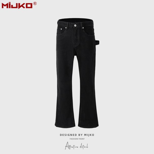 Ropa de hombre Pantalones urbanos de serie pequeña para hombre y mujer con decoración micro la RO wind para hombre y mujer, vaqueros bicolor multitalla_voghion.com
