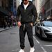 Men's Heavyweight Fleece Hoodie & Jogger Set - Relaxed Fit Workwear Style For Outdoor & Commuting (M-3XL, 5 Colors)_voghion.com