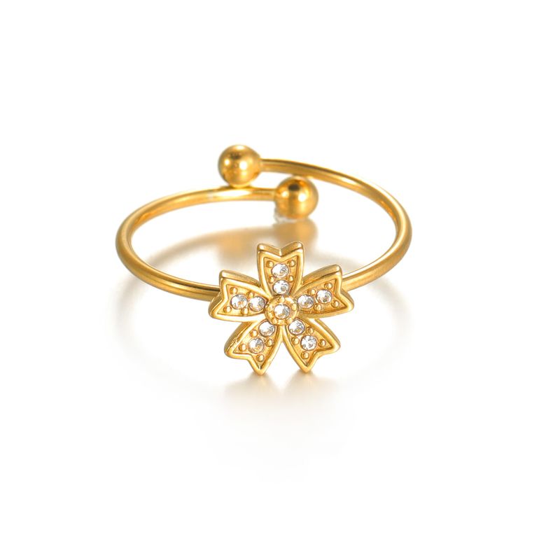 New Simple Design Diamond-Studded Star Moon Flower Heart Open Personality Niche High-End Sense Ring For Women_voghion.com