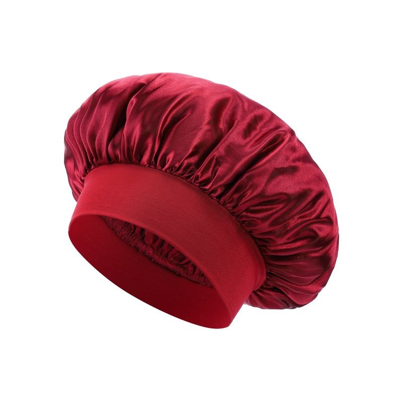 popular wide brimmed headband elastic sleeping cap Satin confinement chemotherapy cap wide brimmed beauty salon hair care hat_voghion.com