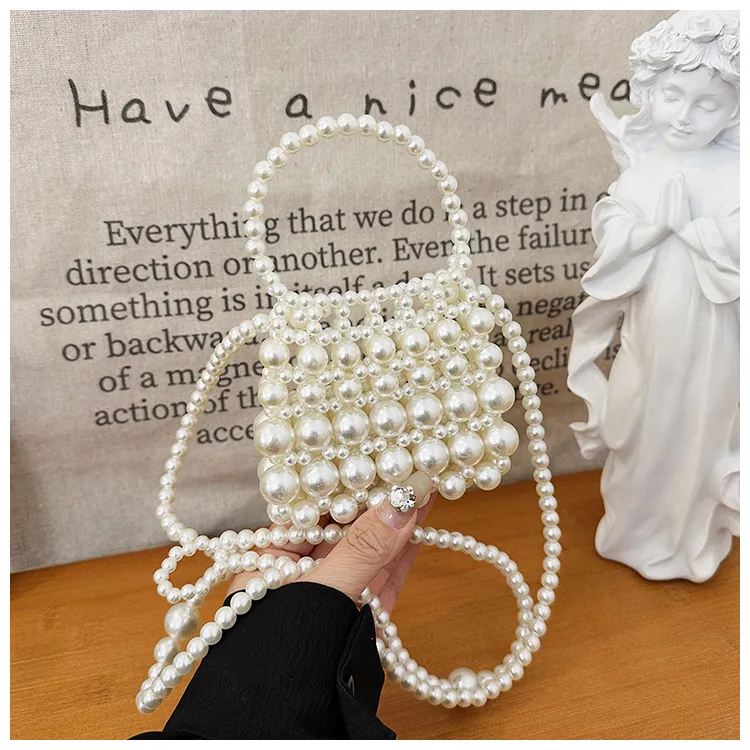 Mini rouge à lèvres perlé, nouveau sac à bandoulière minimaliste à la mode, petit sac carré_voghion.com