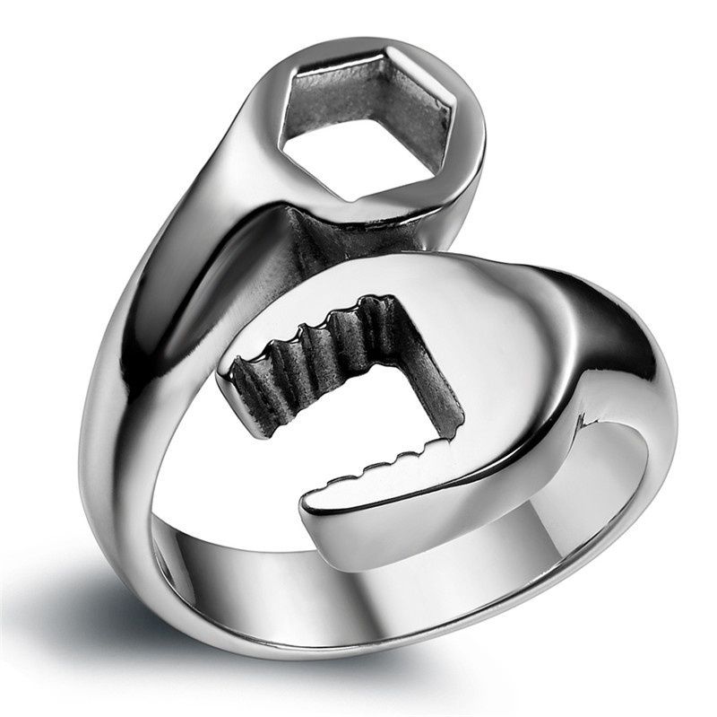 Ring aus Edelstahl in Form eines Tonschlüssels, für Heimwerker, Größe 7, 8, 9, 10, 11, 12, 13, 14, 15_voghion.com
