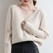 Women's Cardigan Jacket New Spring And Autumn V-Neck Striped Thin Long Sleeve Knitted Short Loose Outer Sweater_voghion.com