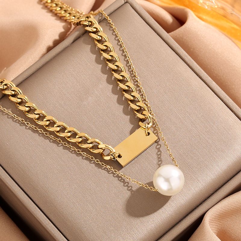 Collana in acciaio al titanio a corpo intero per hip-hop femminile, catena pieghevole per maglione autunnale e invernale, versatile e alla moda_voghion.com