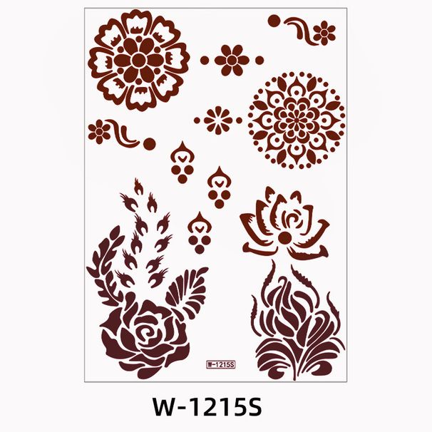 Tatoeage-accessoires Bruine kant tattoo stickers Waterdichte bloemen Indiase henna kunst tattoo_voghion.com