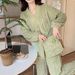 Autumn And Winter New Shu Cotton Lint Thickened Cardigan Pajamas Loungewear Set_voghion.com