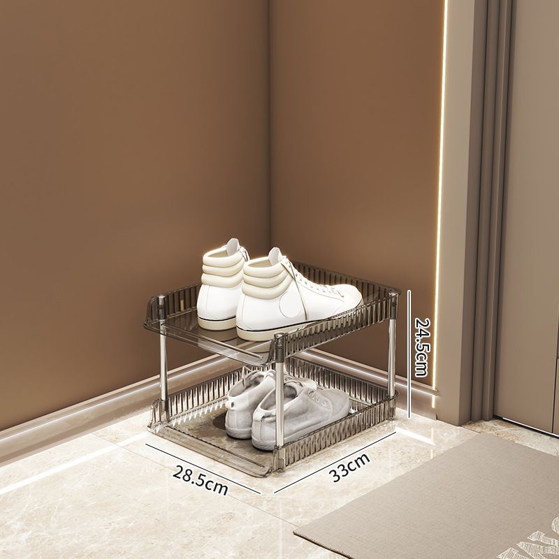 Home Storage Porch Transparent Shoe Rack Multi Layer Free Installation Simple Pet Stainless Steel Dormitory Storage Rack Light Luxury Shoe Cabinet_voghion.com