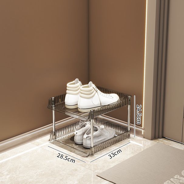 Home Storage Porch Transparent Shoe Rack Multi Layer Free Installation Simple Pet Stainless Steel Dormitory Storage Rack Light Luxury Shoe Cabinet_voghion.com