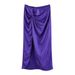 Summer New Halter Neck Top With Knot Midi Skirt Silk Satin Texture Set For Women3203317_voghion.com