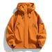 Windjack Heren Capuchon Jas Ritssluiting Cargo Waterdicht Zwart Bomber Camping Losse Dunne Softshell Capuchon Wandeljack_voghion.com