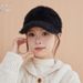 Schlichter, einfarbiger Plüsch-Visierhut im japanischen Stil von Surge für Damen, Herbst und Winter, kein Make-up nötig, Pferdeschwanz, warm für draußen_voghion.com
