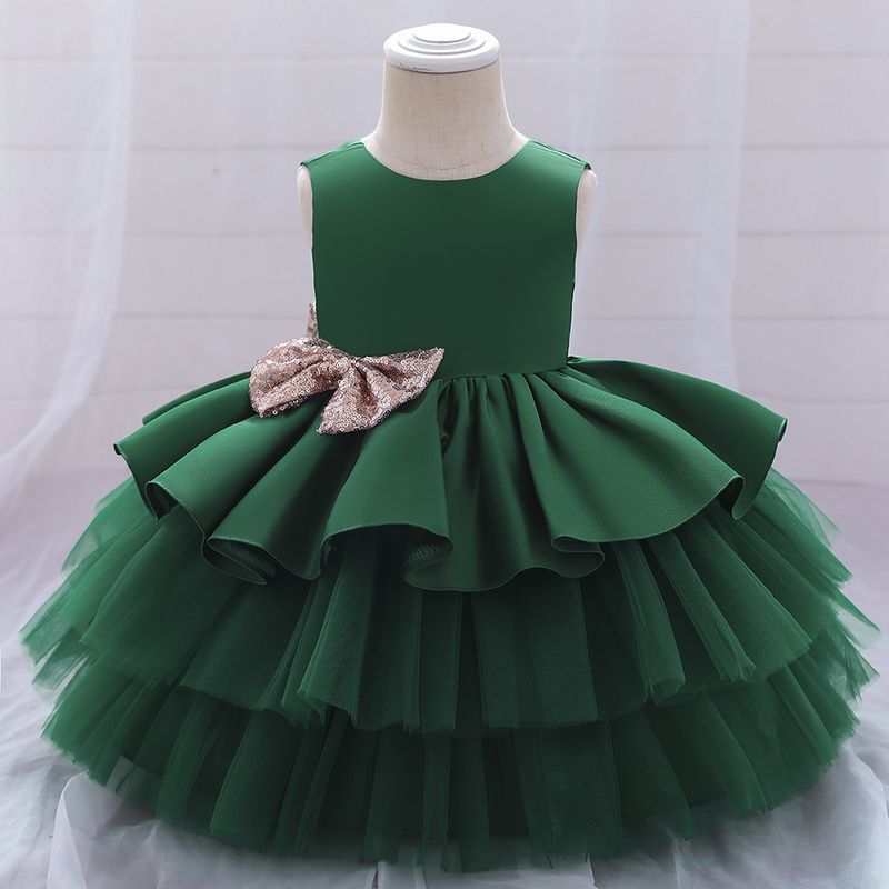 New Baby One Year Embroidered Flower Wedding Wash Cotton Children's Princess Dress_voghion.com