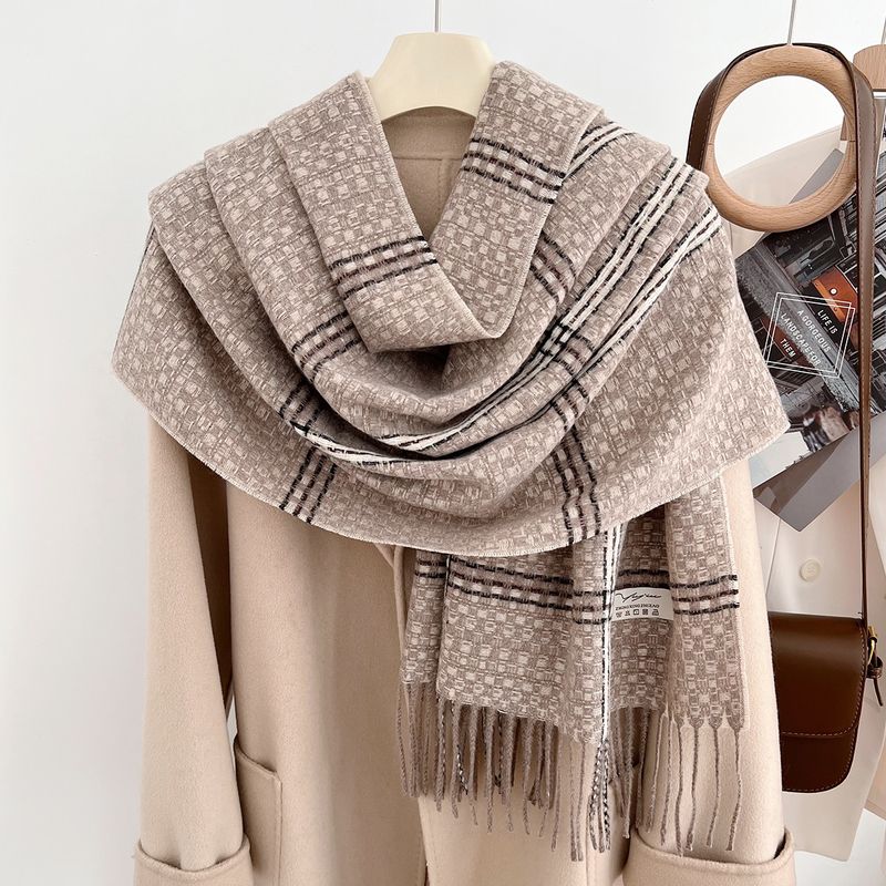 Sciarpa in cashmere profumata piccola e calda, tinta unita, autunno inverno, per uomo e donna, lunga, spessa, calda e collo_voghion.com