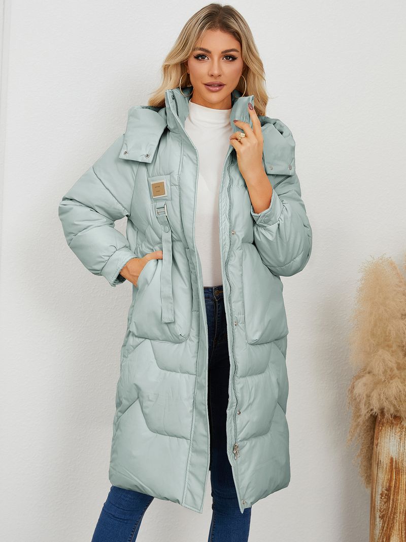 Women's Clothing 2024 women's autumn and winter new cotton jacket thick long sleeve warm hat cotton jacket coat_voghion.com