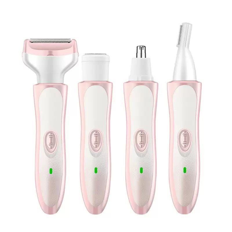 Kit per la depilazione femminile 4 in 1: epilatore elettrico, rasoio e rifinitore per corpo, gambe e ascelle, ricaricabile, per uso domestico._voghion.com