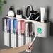 Toothbrush Holder Set – Wall-Mounted Bathroom Organizer With Toothpaste Dispenser, No-Drill Installation & Plastic Cups (Gold Trim, 2/3/4 Slots)_voghion.com