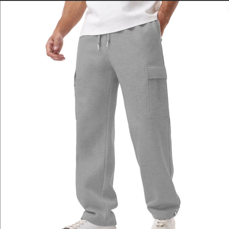 Lässige Jogginghose für Herren mit Fleecefutter und mehreren Taschen – bequeme Jogginghose mit geradem Bein für den Alltag_voghion.com