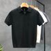 HerrenbekleidungKurzarmpullover Strukturiertes Poloshirt für Herren Revers V-Ausschnitt Slim Fit Business-T-Shirt_voghion.com