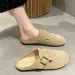 2023 sommer frauen Schuhe Closed Toe Runde Kappe Hausschuhe Kuh Wildleder Leder Clogs Schuhe für Frauen Retro Mode Garten mule Clog_voghion.com