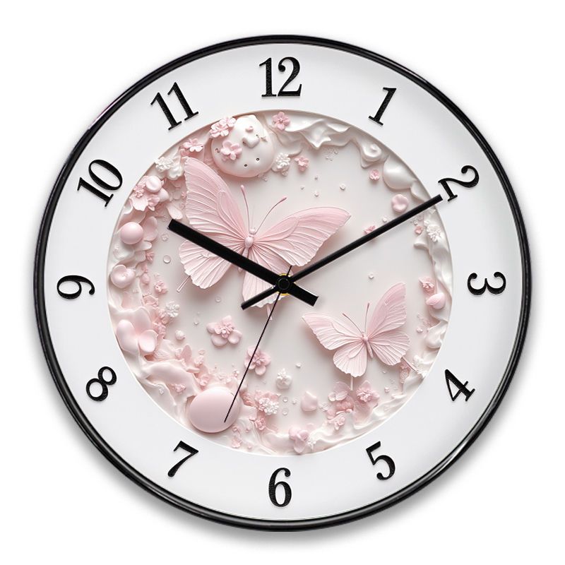 Nordic Butterfly Cream Style Light Luxury Silent Living Room Bedroom Hanging Home Wall Creative Quartz Clock_voghion.com