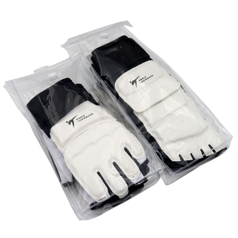 Guantes blancos de boxeo y taekwondo con cubierta gruesa para los pies, pulsera de medio dedo para entrenamiento de niños y estudiantes de primaria._voghion.com