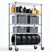 Steel Storage Shelving 5-Tier Utility Shelving Unit Steel Organizer Wire Rack With Wheels For Home,Kitchen,Office,Garage, 1750 LBS Capacity 17.7' D_voghion.com