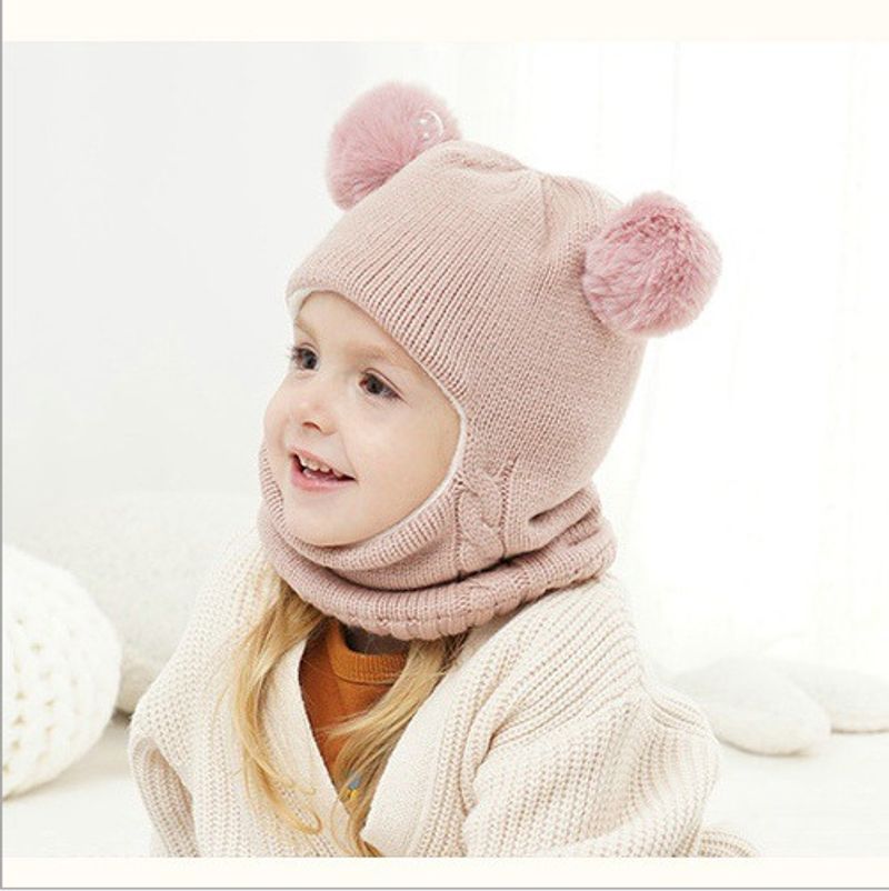 Chapeaux et colliers pour enfants, avec protection auditive épaisse en laine, pour hommes et femmes, hiver_voghion.com