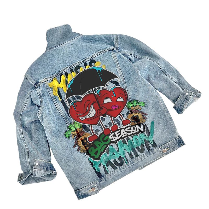 Herrenbekleidung Mantel Denim Netz rote Jacke weibliche Herbst und Winter Baseballuniform Amazon Mantel_voghion.com