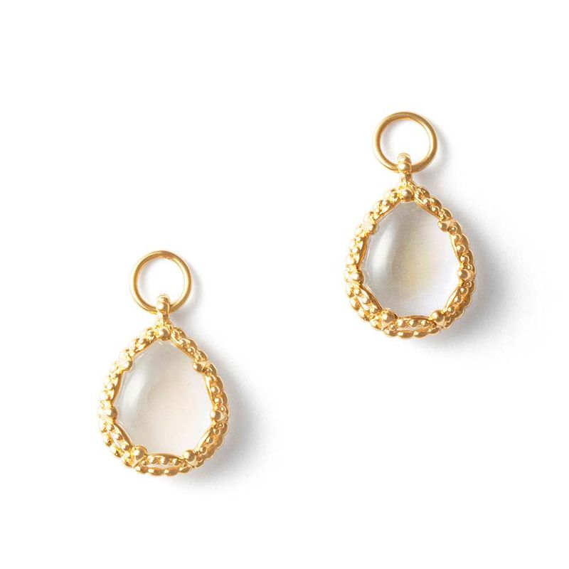 Orecchini pendenti in cristallo bianco naturale - Design a vite non forato con cerchi in perle di conchiglia, finitura placcata in argento per donna_voghion.com