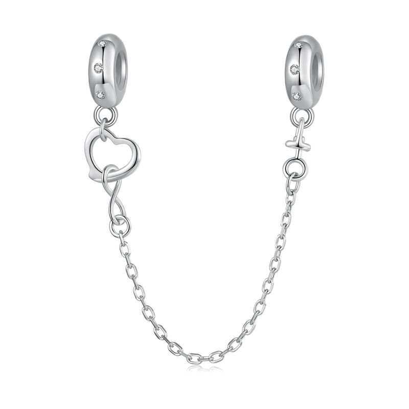 Infinite Love Silicone Safety Chain Charm Sterling Silver Charm,SCC3050_voghion.com