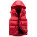 Men's Clothing Autumn And Winter Solid Color Short Style Couple Vest New Style Removable Hood Down Cotton Vest Thickened_voghion.com