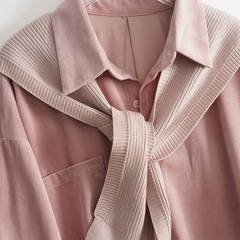 Chemise à manches longues en velours brossé pour femme, nouvelle chemise décontractée en tricot de haute qualité, automne_voghion.com