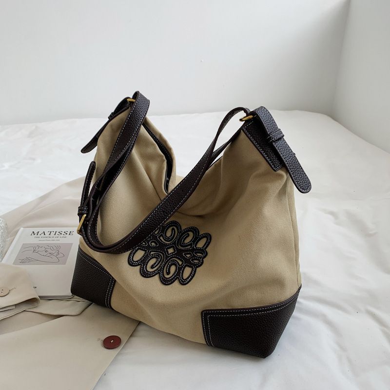 2024 nouveau sac de grande capacité sac pour femme automne Instagram sac en toile sac à bandoulière unique sac seau décontracté_voghion.com