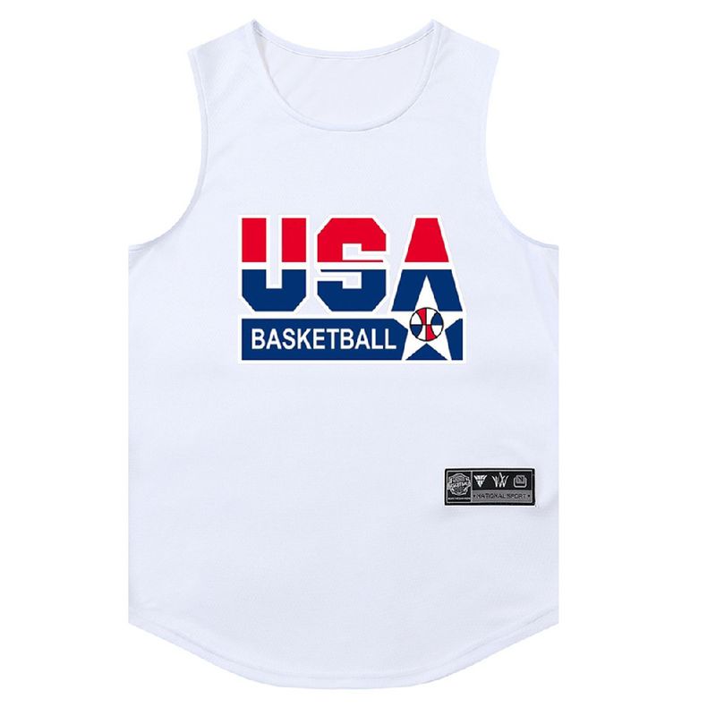 Summer 3X3 American Tank Top Basketball Training Jersey Dream Team USA Sports Loose Jersey Quick Dry Fitness Jersey_voghion.com
