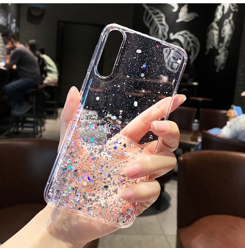 For Samsung Galaxy A02 A02S Case Bling Glitter Star Soft Cover for Samsung A71 A51 A50 A70 A52 A41 A40 A31 A21S A12 Phon_voghion.com