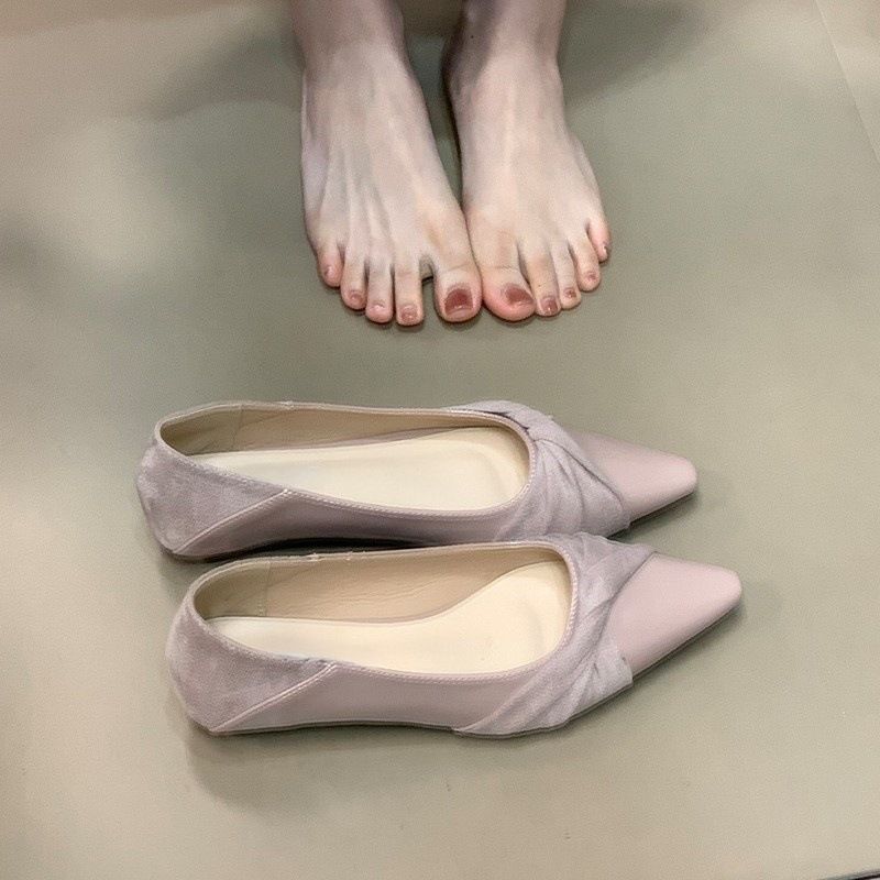 2025 neue Französisch Design Gefühl Elegante Flache Mund der Einzelnen Schuhe Für Frauen Sanfte Patchwork Pendeln Loafers_voghion.com