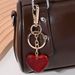 Llavero para coche con colgante de bolso de fresa y cereza con corazón de purpurina roja_voghion.com