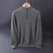 Verdickter Kaschmirpullover Herren Kaschmir Halbrollkragenpullover mit Reißverschluss Jugend Business Casual Top_voghion.com