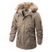 Abbigliamento da uomo in inverno lungo e spesso, giacca multitasche in cotone con collo in pelliccia, caldo cappotto_voghion.com