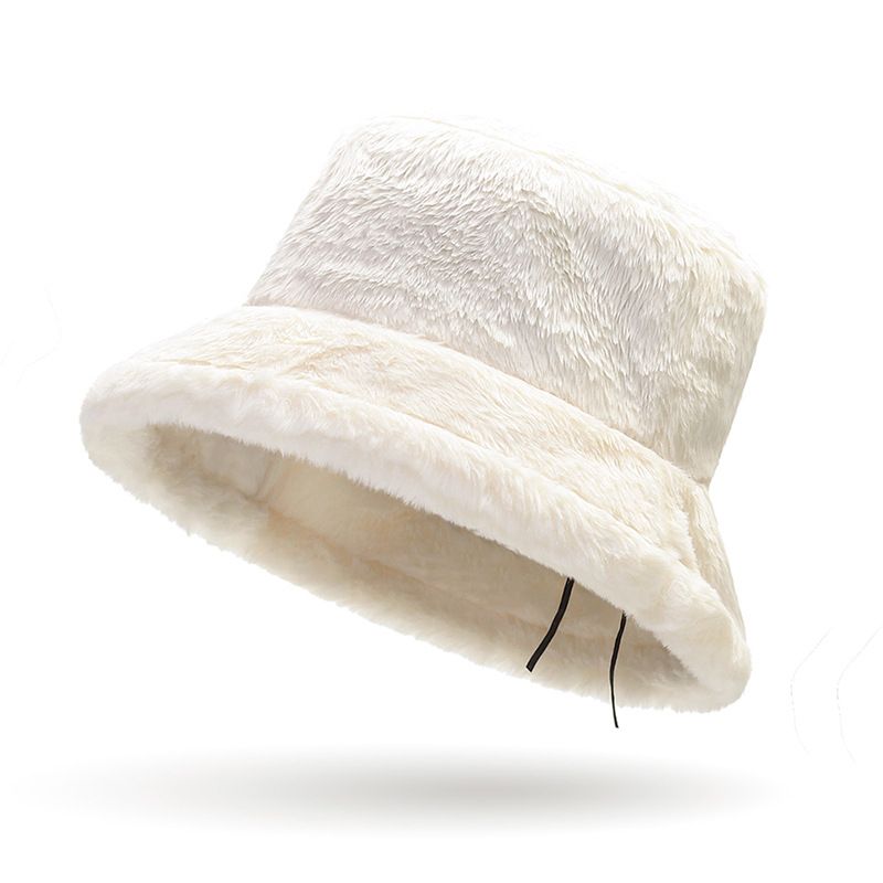 New Plush Bucket Hat For Women In Autumn And Winter Thickened And Warm Fur Basin Hat Fashionable And Versatile Leopard Print Hat_voghion.com