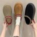Sieviešu Tazz čības Tasman Kažokādas Slides Klasisks sinepju sēklas Ultra Mini Platform Boot Slip-on Les Petites zamšādas vilnas zīmogs_voghion.com