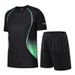 LazyZoom Sportswear Set Unisex Summer Thin Loose Breathable Quick-Dry T-Shirt Casual Fitness Running Training_voghion.com