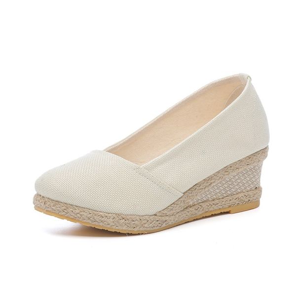 Scarpe da donna in lino con tacco alto, punta a punta, intrecciate in erba, stile primavera e autunno 2025_voghion.com