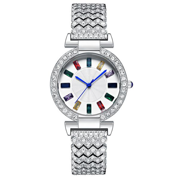 Quarz Voller Diamant Sieben Farben Mode frauen Wasserdichte Uhr Kuaishou Proxy_voghion.com
