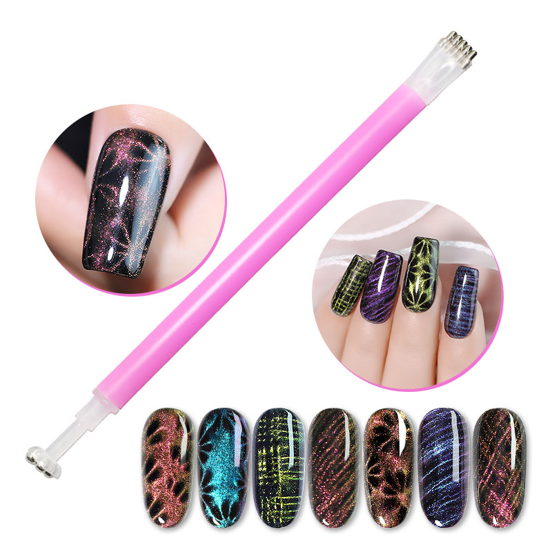 Cat Eyes Magnet Stærk Effekt Magetic Stick Board til 9D Cat Eyes 3D Line Strip Effekt Multifunktion Magnet Pen til Nail Gel_voghion.com