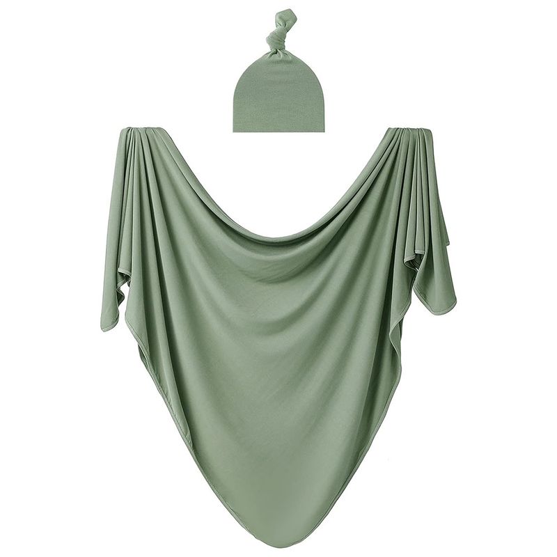 2 stücke Baby Einfarbig Schal Ziehen Hut 2-teiliges Set Große Größe Neugeborenen Schal Fetal Hut Set Fotografie Prop Wickeldecke_voghion.com